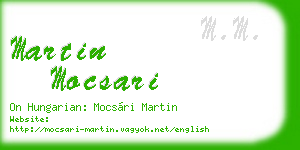 martin mocsari business card