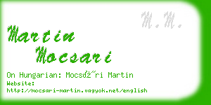 martin mocsari business card